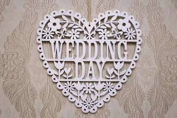 wedding decoration with the words of the day of marriage, wooden letters for decorative use in marriage.