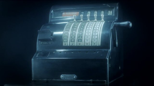Old cash register machine