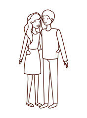 young couple avatar character