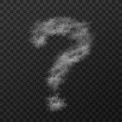 vector design of smoke textured sign means question , isolated on transparent background