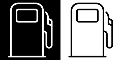 Gas station, fuel dispenser line icon, outline vector sign, linear style pictogram isolated on white. Symbol, logo illustration.