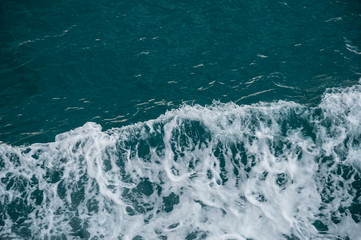 Close view of rough sea ,Beautiful blue ocean water and waves