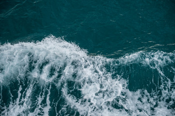 Close view of rough sea ,Beautiful blue ocean water and waves