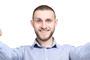 Obraz premium Portrait of young man on white background