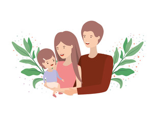 couple of parents with daughter avatar charactar