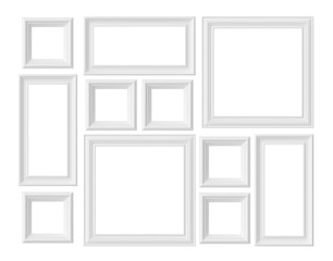 White picture or photo frames isolated on white