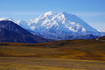 Beautiful view on Mt. Denali in national park Denali in Alaska