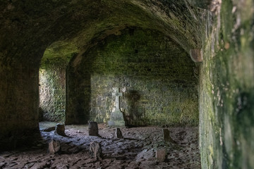 Ancient Abbey Interior Ruins