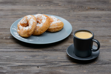 coffee with sweet donuts