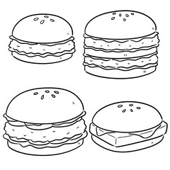 vector set of burger