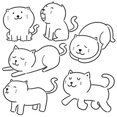 vector set of cats