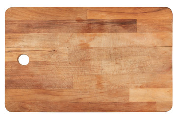 kitchen wooden cutting board on white