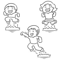 vector set of people jumping