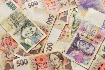 Fototapeta na wymiar Czech money close-up on