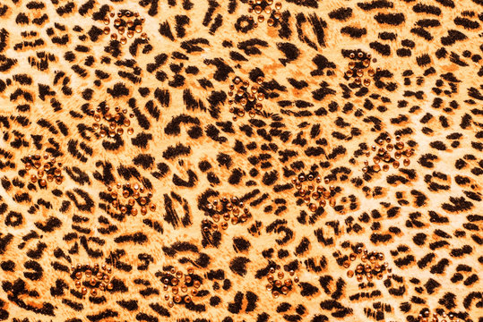 A picture of the wool of the leopard on the fabric. Leopard print