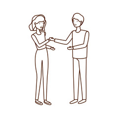 young couple avatar character