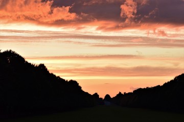 sunset over lake