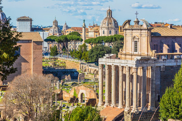 Naklejka premium Roman Forum in sunny day, Rome, Italy