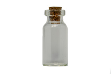 Medical bottle glass isolated on white background