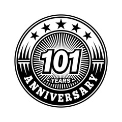 101 years anniversary. Anniversary logo design. Vector and illustration.