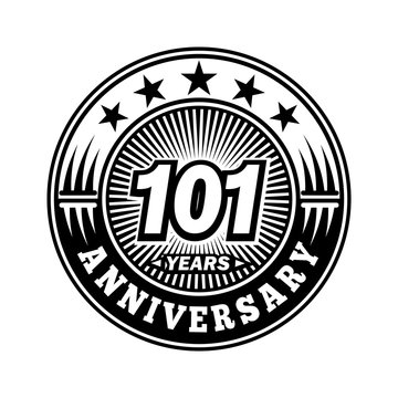 101 years anniversary. Anniversary logo design. Vector and illustration.