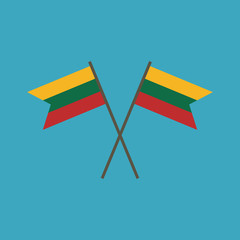 Lithuania flag icon in flat design. Independence day or National day holiday concept.
