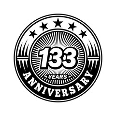 133 years anniversary. Anniversary logo design. Vector and illustration.