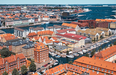 Top view of Copenhagen, Denmark