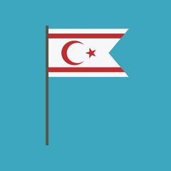 Northern Cyprus flag icon in flat design. Independence day or National day holiday concept.