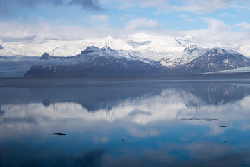 Fototapeta na wymiar Landscape Vatnajokull glacier in winter Iceland