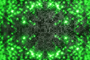 Green matrix digital background. Abstract cyberspace concept. Characters fall down. Matrix from...