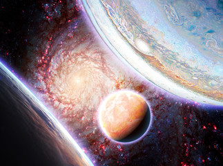 several planets in outer space, , solar system elements of this image furnished by nasa b