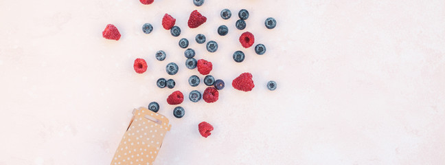 Shopping composition berries and boxes