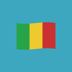 Mali flag icon in flat design. Independence day or National day holiday concept.