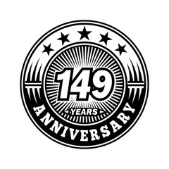 149 years anniversary. Anniversary logo design. Vector and illustration.