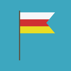 South Ossetia flag icon in flat design. Independence day or National day holiday concept.