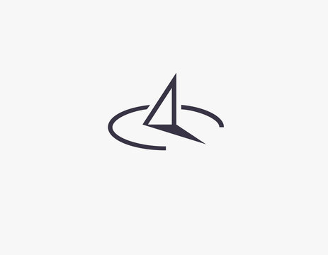 Abstract linear icon logo sundial