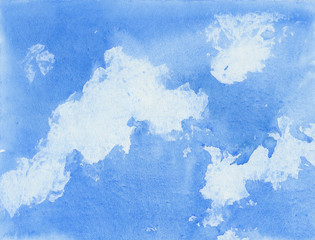 watercolor blue sky