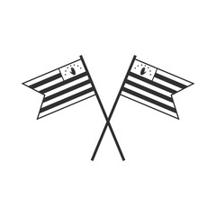 Abkhazia flag icon in black outline flat design. Independence day or National day holiday concept.