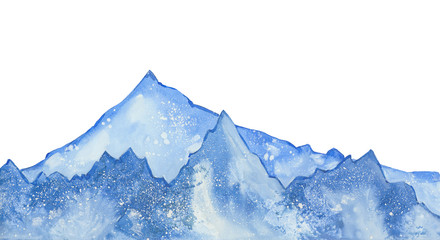 watercolor snow  peaks