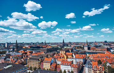 Naklejka na ściany i meble Top view of Copenhagen, Denmark