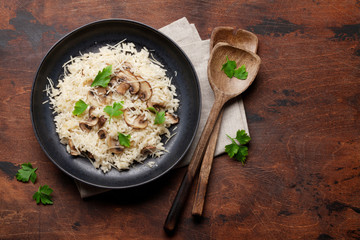 Delicious mushrooms risotto