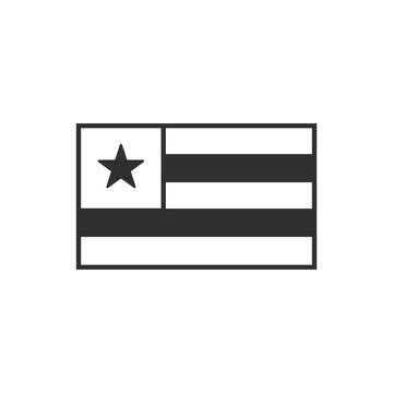 recommend clip art: Togo flag icon in black outline flat design. Independence day or National day holiday concept.