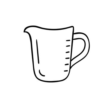 Measuring cup - vector icon. Kitchen jug. Empty measuring cup icon isolated on white