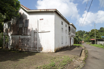 Fototapeta na wymiar Diamond chocolate factory in Grenada Caribbean Jouvay plantation on Dec 6, 2017