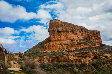Remains of ruined castle of Arnedo in province of Burgos, Castilla y Leon, Spain
