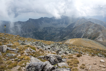 Fototapeta na wymiar Amazing Panorama from Musala peak, Rila mountain, Bulgaria