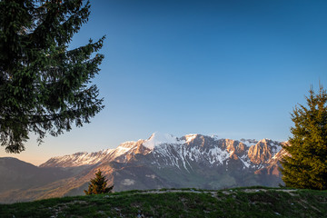 Mountain range Krn in Triglav National Park in Julian Alps