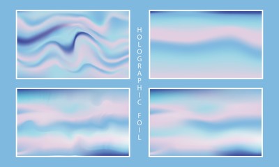 Holographic foil backgrounds set.