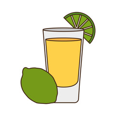 beverage shot with lemon
